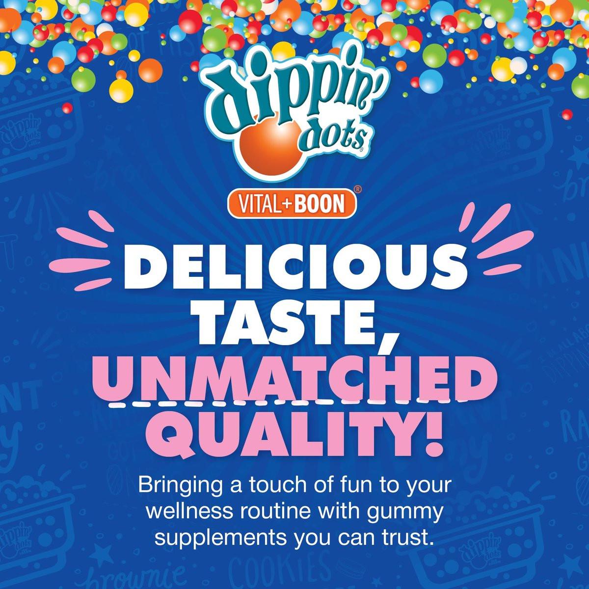 Dippin' Dots Melatonin Gummies für Kinder & Erwachsene (30-Tage-Vorrat) Erdbeer-Sonnenuntergang-Creme-Geschmack | 2,5 mg Melatonin pro Gummibärchen für besseren und längeren Schlaf | Gummibärchen für Kinder (60 Stück)