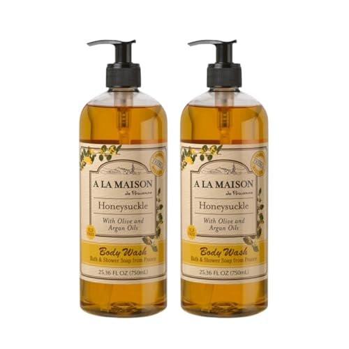A LA MAISON Hydrating Body Wash Honeysuckle – Feuchtigkeitsspendendes Duschgel mit pflanzlichen Ölen, vegan & tierversuchsfrei, 2er-Pack (2 x 12,68 Fl Oz)