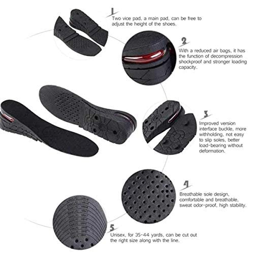 AEDNX Höheneinlegesohlen 5 cm – 2-lagige Air-Taller Cushion Einlagen für Männer und Frauen