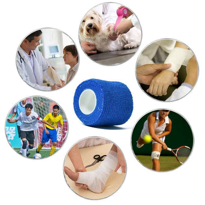Kuvvfe Selbstklebende Bandage (12er-Pack) 1 Zoll x 5 Yards – Elastischer Kohäsionsverband für Sportverletzungen, Zerrungen, Knie & Handgelenk, Knöchelverstauchungen & Schwellungen – Erste Hilfe