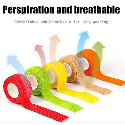 Kuvvfe Selbstklebende Bandage (12er-Pack) 1 Zoll x 5 Yards – Elastischer Kohäsionsverband für Sportverletzungen, Zerrungen, Knie & Handgelenk, Knöchelverstauchungen & Schwellungen – Erste Hilfe