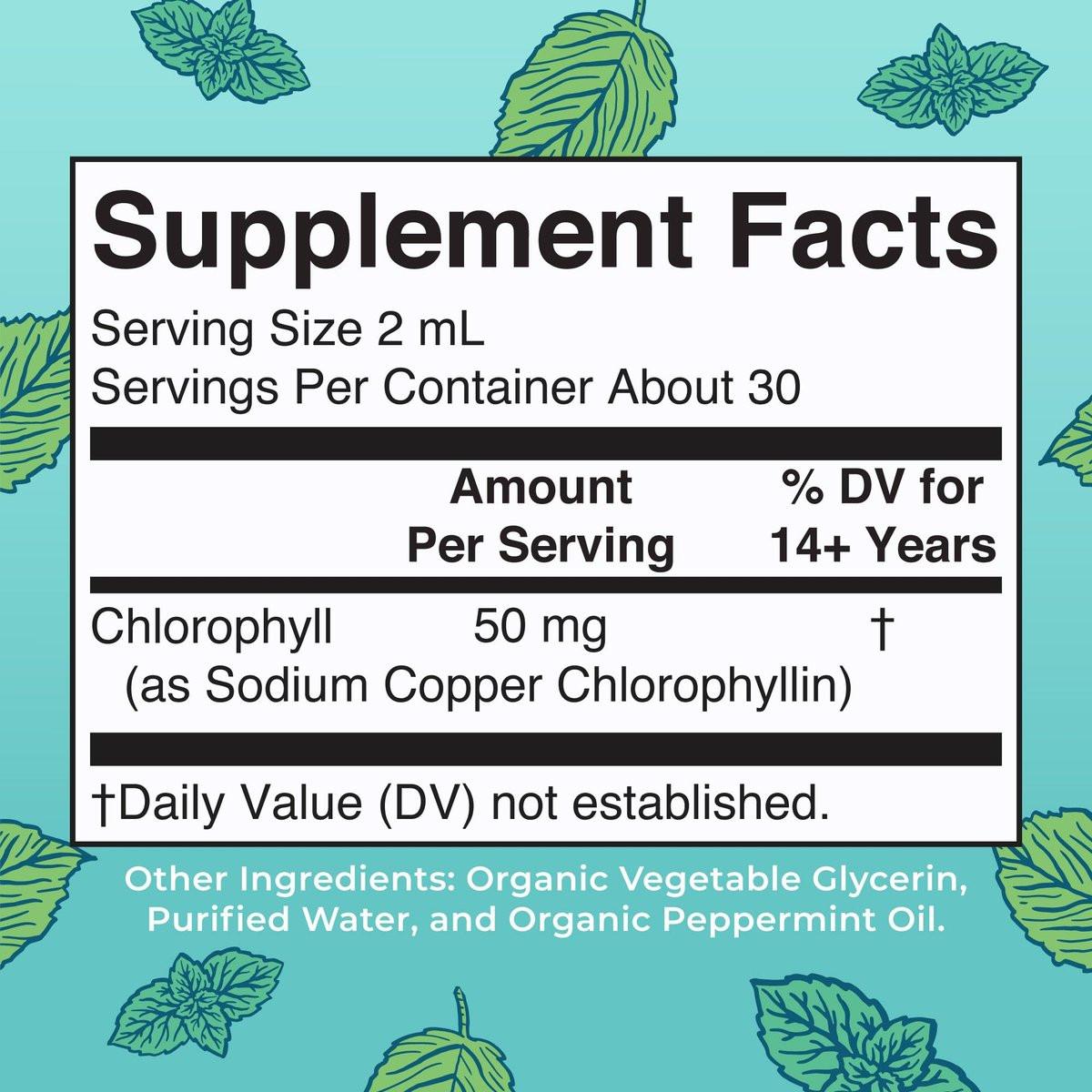 MaryRuth's Chlorophyll Liquid Drops | Clean Label Project Certified® | Vegan | Unverdünntes flüssiges Chlorophyll | Mulberry-Ergänzung für Erwachsene ab 14 Jahren | Nicht-GVO | Köstlicher Minzgeschmack | 2 Fl Oz