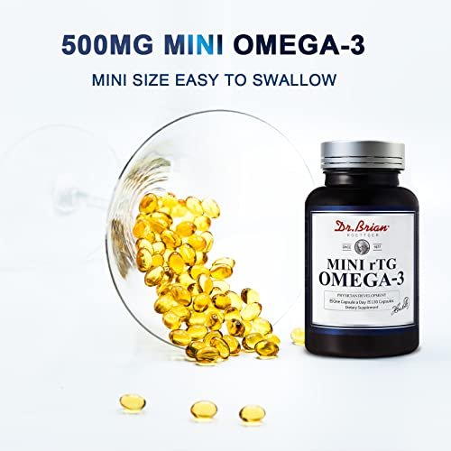 Dr. Brian Fischöl Supplement 130 Softgel – Hochabsorbierte rTG Mini Omega-3 Fischölkapseln mit EPA/DHA, Vitamin D & E – Unterstützt Herz, Gehirn & Immunsystem – Ohne fischigen Nachgeschmack