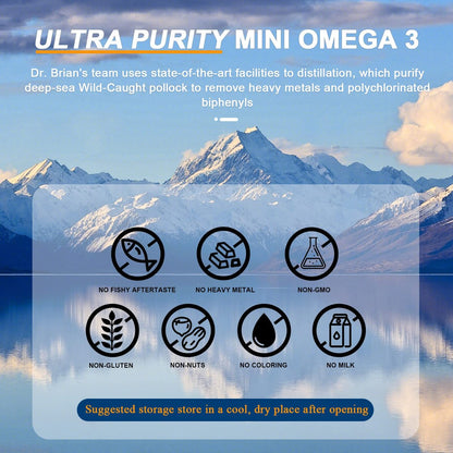 Dr. Brian Fischöl Supplement 130 Softgel – Hochabsorbierte rTG Mini Omega-3 Fischölkapseln mit EPA/DHA, Vitamin D & E – Unterstützt Herz, Gehirn & Immunsystem – Ohne fischigen Nachgeschmack