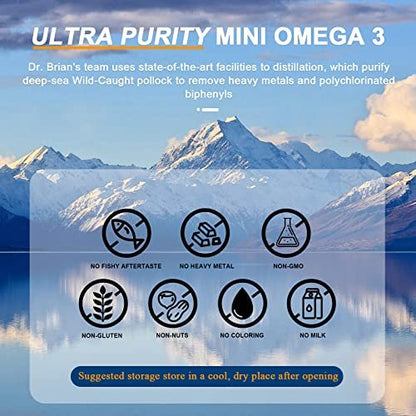 Dr. Brian Fischöl Supplement 130 Softgel – Hochabsorbierte rTG Mini Omega-3 Fischölkapseln mit EPA/DHA, Vitamin D & E – Unterstützt Herz, Gehirn & Immunsystem – Ohne fischigen Nachgeschmack