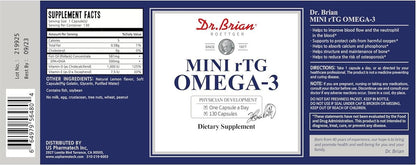 Dr. Brian Fischöl Supplement 130 Softgel – Hochabsorbierte rTG Mini Omega-3 Fischölkapseln mit EPA/DHA, Vitamin D & E – Unterstützt Herz, Gehirn & Immunsystem – Ohne fischigen Nachgeschmack