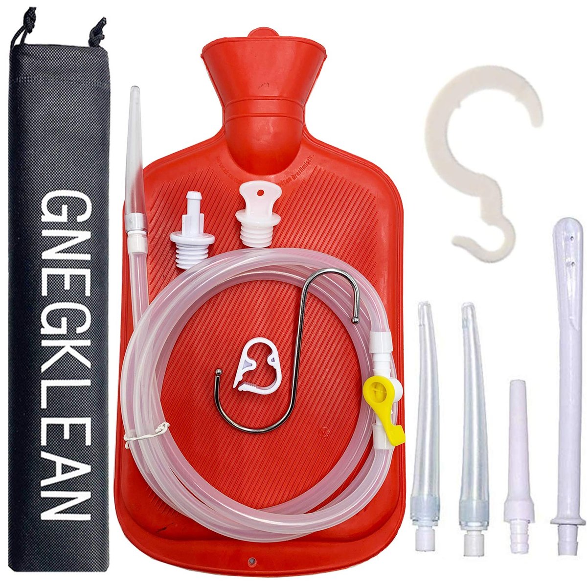 GNEGKLEAN Kaffee-Einlauf-Set – 1,5 m Silikonschlauch, 2L Einlaufbeutel für Darmreinigung & Colon-Detox zu Hause