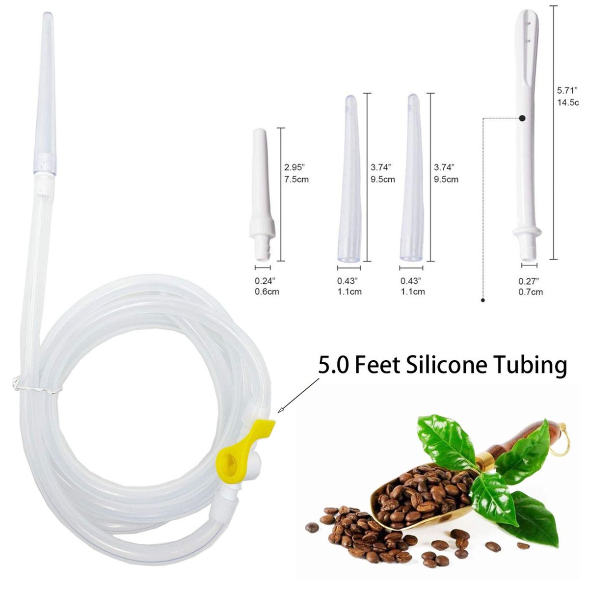 GNEGKLEAN Kaffee-Einlauf-Set – 1,5 m Silikonschlauch, 2L Einlaufbeutel für Darmreinigung & Colon-Detox zu Hause