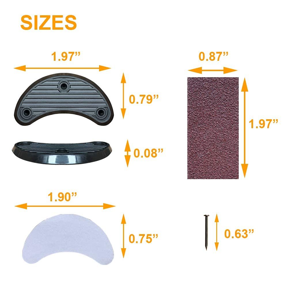 Unikstep 6 Paar Schuhabsatzplatten, Schuhabsatzseitenverschleiß-Reparatur-Gummi-Patch, Ersatz-Kit