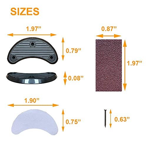 Unikstep 6 Paar Schuhabsatzplatten, Schuhabsatzseitenverschleiß-Reparatur-Gummi-Patch, Ersatz-Kit