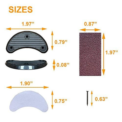 Unikstep 6 Paar Schuhabsatzplatten, Schuhabsatzseitenverschleiß-Reparatur-Gummi-Patch, Ersatz-Kit