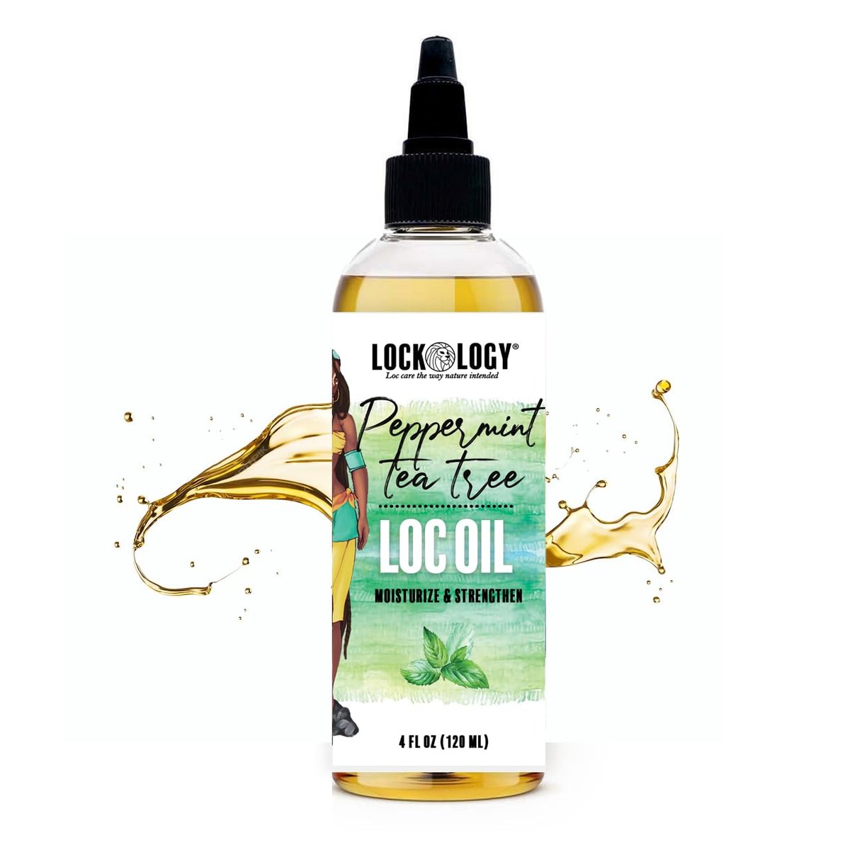 Lockology Peppermint Tea Tree Locs Öl – Natürliches Dreadlock-Haaröl für gesunde Locs, 118 ml