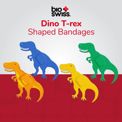 BioSwiss Pflaster, Dinosaurier-förmige selbstklebende Wundpflaster, Latexfrei, steril, 50 Stück