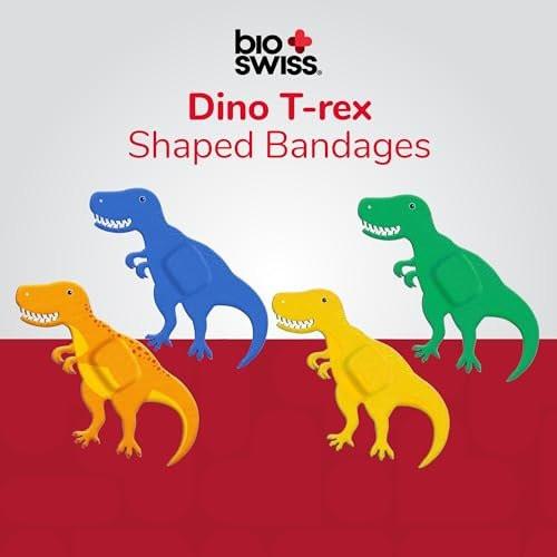 BioSwiss Pflaster, Dinosaurier-förmige selbstklebende Wundpflaster, Latexfrei, steril, 50 Stück