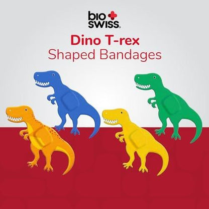 BioSwiss Pflaster, Dinosaurier-förmige selbstklebende Wundpflaster, Latexfrei, steril, 50 Stück