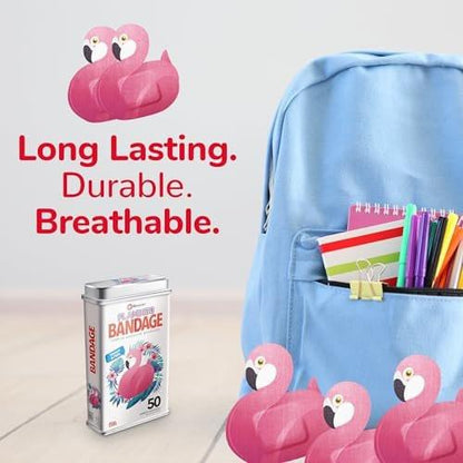 BioSwiss Pflaster, Flamingo-förmig, selbstklebend, 50 Stück, latexfrei, steril