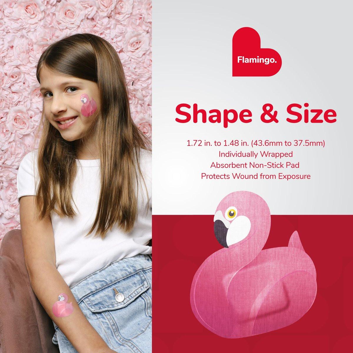 BioSwiss Pflaster, Flamingo-förmig, selbstklebend, 50 Stück, latexfrei, steril