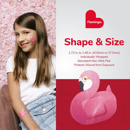 BioSwiss Pflaster, Flamingo-förmig, selbstklebend, 50 Stück, latexfrei, steril