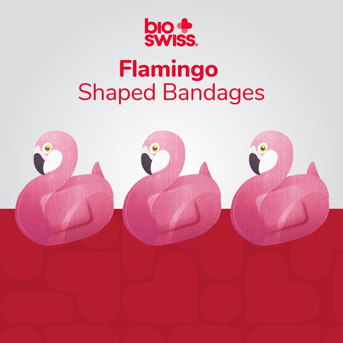 BioSwiss Pflaster, Flamingo-förmig, selbstklebend, 50 Stück, latexfrei, steril