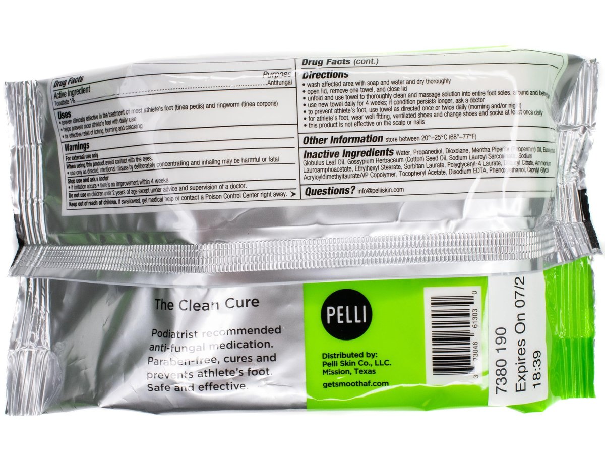 SMOOTH AF Fußpilz Antimykotikum (30 Tücher), Tolnaftat 1%, Alkoholfrei, Hautreparatur-Formel mit Pflegestoffen, Eukalyptus & Menthol, Behandelt & Verhindert Fußpilz, Juckreiz & Ringelflechte, APMA-zugelassen.