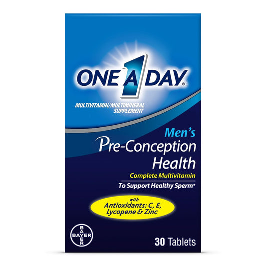 One A Day Männer Präkonzeptions-Gesundheit Multivitamin – Unterstützt gesunde Spermien mit Vitamin C, E, Selen, Zink und Lycopin, 30 Tabletten