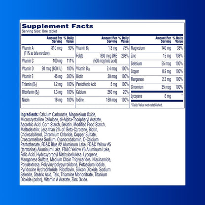One A Day Männer Präkonzeptions-Gesundheit Multivitamin – Unterstützt gesunde Spermien mit Vitamin C, E, Selen, Zink und Lycopin, 30 Tabletten