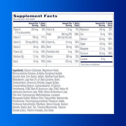 One A Day Männer Präkonzeptions-Gesundheit Multivitamin – Unterstützt gesunde Spermien mit Vitamin C, E, Selen, Zink und Lycopin, 30 Tabletten