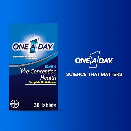 One A Day Männer Präkonzeptions-Gesundheit Multivitamin – Unterstützt gesunde Spermien mit Vitamin C, E, Selen, Zink und Lycopin, 30 Tabletten