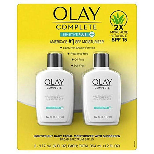 Olay Complete UV Plus Feuchtigkeitscreme mit LSF 30 - 2er Pack (2 x 177 ml) - Gesichtspflege mit Sonnenschutz