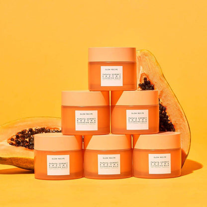 Glow Recipe Papaya Enzymen Reinigungsbalsam - Korean Double Cleanse Erster Reiniger, Make-up Entferner + Reinigungsölbalsam, Sanfter Peeling-Gesichtsreiniger, Feuchtigkeitsspendend (100 ml)