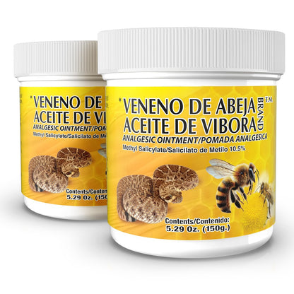 Veneno De Abeja Aceite Vibora Salbe - Analgetische Schmerzsalbe zur topischen Linderung, Bienengiftcreme zur Reduzierung von Entzündungen, frischer Duft, 2er-Pack (2 x 150 ml)