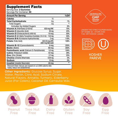 Zahler Chapter One Kids Multivitamin Gummies – 120 Stück mit 13 Vitaminen & Nährstoffen, zuckerfrei, koscher, leckerer Fruchtgeschmack