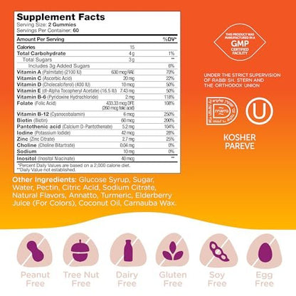 Zahler Chapter One Kids Multivitamin Gummies – 120 Stück mit 13 Vitaminen & Nährstoffen, zuckerfrei, koscher, leckerer Fruchtgeschmack