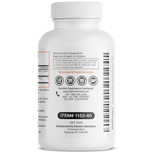 Bronson Vitamin K2 (MK7) mit D3 Extra Stärke Nahrungsergänzungsmittel für die Knochengesundheit, Non-GMO Formel, 10.000 IE & 120 mcg MK-7, leicht zu schlucken D K, 60 Kapseln