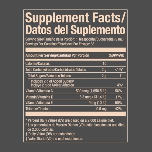Emulsion de Escocia Lebertran-Komplex mit Vitaminen A, D, E, B1 – Natürlicher Orangen-Geschmack – Nahrungsergänzungsmittel für Immununterstützung & Knochengesundheit – Essentielle Omega-3-Fischöl – 6,5 oz (2er-Pack)