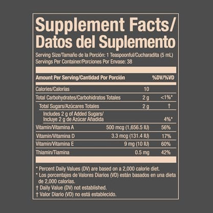 Emulsion de Escocia Lebertran-Komplex mit Vitaminen A, D, E, B1 – Natürlicher Orangen-Geschmack – Nahrungsergänzungsmittel für Immununterstützung & Knochengesundheit – Essentielle Omega-3-Fischöl – 6,5 oz (2er-Pack)