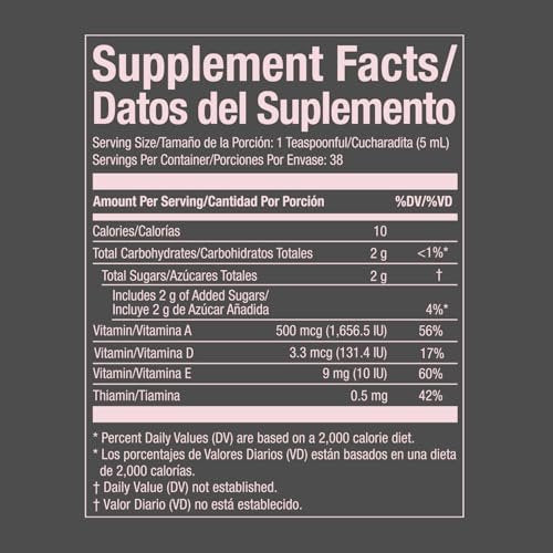 Emulsión de Escocia Lebertran mit Vitaminen A, D, E, B1 - Natürlicher Kirschgeschmack Fischöl Omega-3 Nahrungsergänzungsmittel für Immununterstützung & Wachstum - Essentielle Nährstoffe - 6,5 Unzen (2er-Pack)