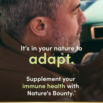 Nature's Bounty Immune 24 Hour +, Vitamin C mit 24-Stunden-Immununterstützung durch Ester-C, 1000 mg Vitamin C, D & Zink, glutenfrei, Rapid Release Softgels, 2 Softgels pro Tag, 50 Stück