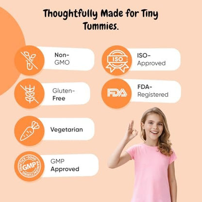maxmedix Kinder Multivitamin Gummis mit Omega 3 6 9 | 20 wichtige Vitamine C, A, D, E, B12 & Zink – Tägliches Multivitamin für Kinder für ein gesundes Immunsystem, Himbeer- & Orangengeschmack, 2-Monatsvorrat (120 Stück)