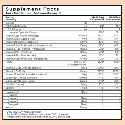 maxmedix Kinder Multivitamin Gummis mit Omega 3 6 9 | 20 wichtige Vitamine C, A, D, E, B12 & Zink – Tägliches Multivitamin für Kinder für ein gesundes Immunsystem, Himbeer- & Orangengeschmack, 2-Monatsvorrat (120 Stück)