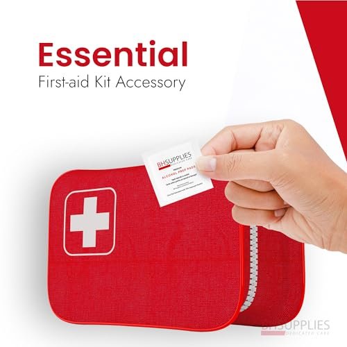BH Supplies Alkohol-Pads | Medizinisch, steril, einzeln verpackt, 70% Isopropylalkohol, mittel 2-lagig, 100 Stück