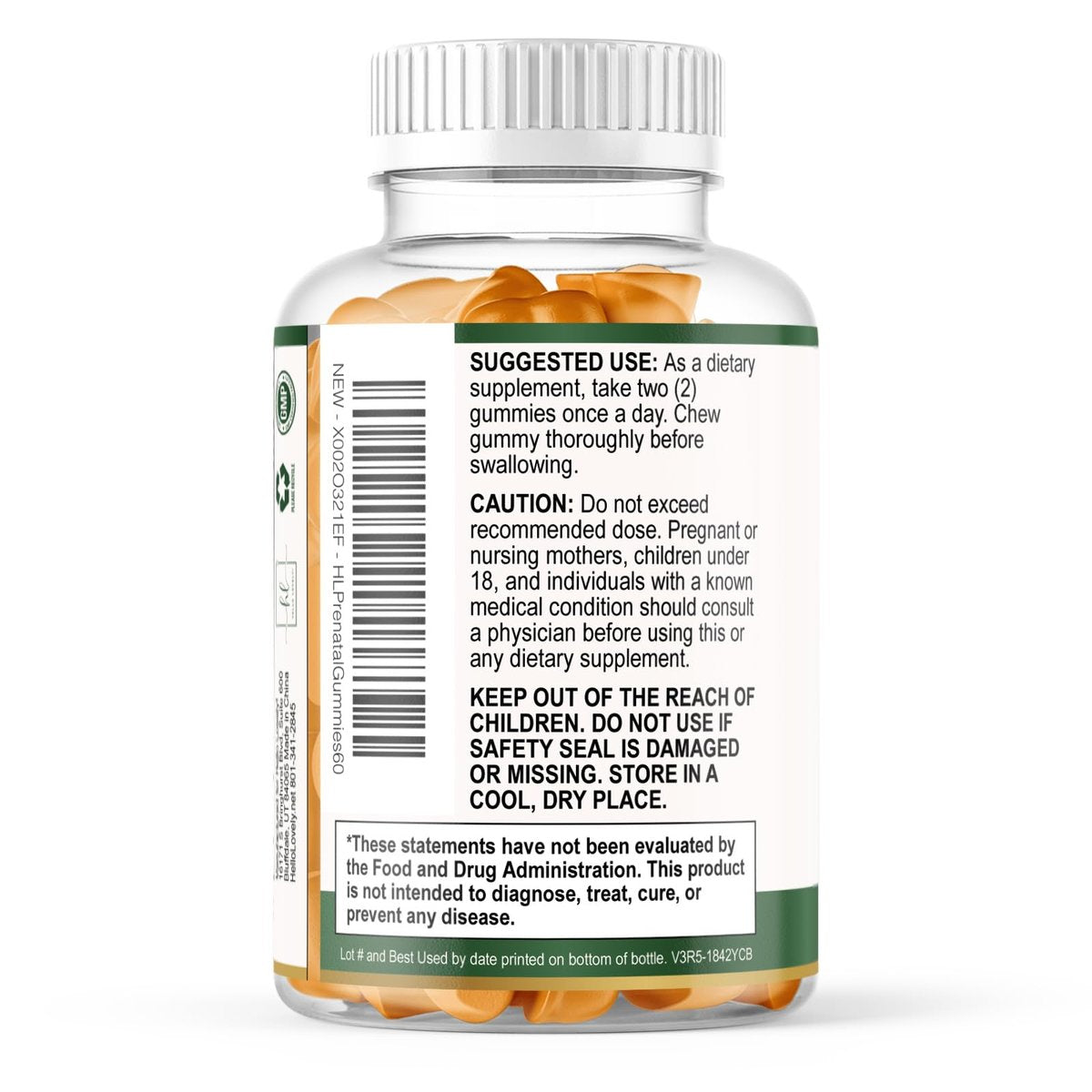 Hello Lovely! Schwangerschaftsvitamine für Frauen – Komplettes pränatales Multivitamin mit Folsäure, Omega-3 DHA, Cholin, Vitamin D – Essentielle Unterstützung für die Gehirnentwicklung von Mutter und Baby – Leckerer Orangen-Geschmack – 60 Gummis