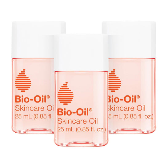 Bio-Oil Hautpflege-Öl-Serum für Narben und Dehnungsstreifen, Gesichts- und Körperfeuchtigkeitscreme mit Vitamin E & A für empfindliche trockene Haut, von Dermatologen empfohlen, Reisegröße, 0,85 oz, 3er-Pack