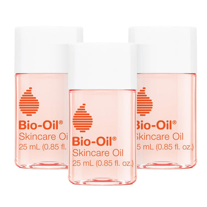 Bio-Oil Hautpflege-Öl-Serum für Narben und Dehnungsstreifen, Gesichts- und Körperfeuchtigkeitscreme mit Vitamin E & A für empfindliche trockene Haut, von Dermatologen empfohlen, Reisegröße, 0,85 oz, 3er-Pack