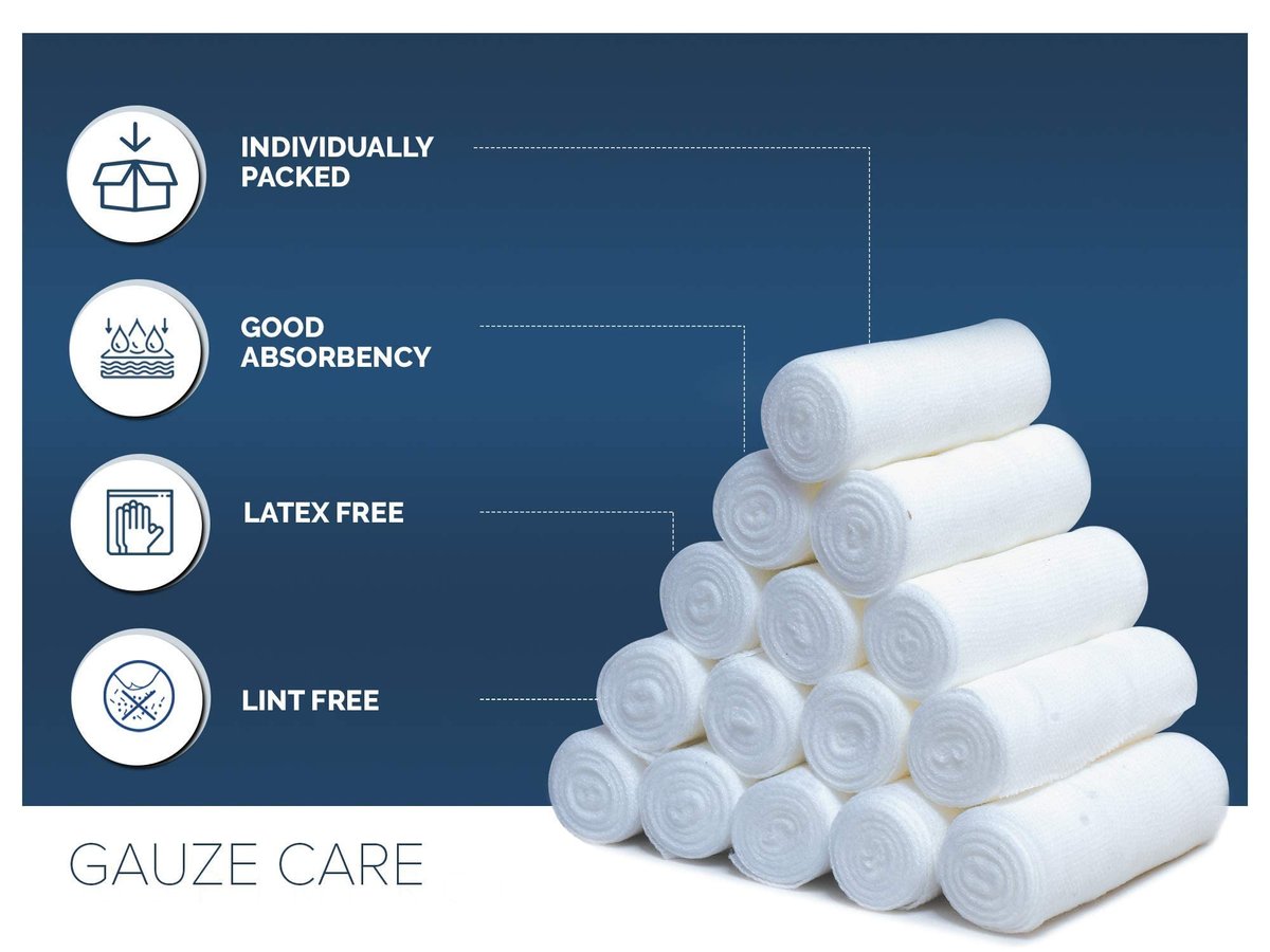 Gaze-Wickel 24er-Pack – Premium Qualität, fussel- und latexfreie 10 cm x 3,75 m elastische Mullbinden für effektive Wundversorgung & Komfort – Ideal als Mumienwickel