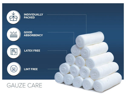 Gaze-Wickel 24er-Pack – Premium Qualität, fussel- und latexfreie 10 cm x 3,75 m elastische Mullbinden für effektive Wundversorgung & Komfort – Ideal als Mumienwickel