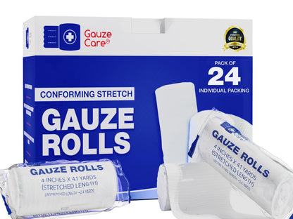 Gaze-Wickel 24er-Pack – Premium Qualität, fussel- und latexfreie 10 cm x 3,75 m elastische Mullbinden für effektive Wundversorgung & Komfort – Ideal als Mumienwickel