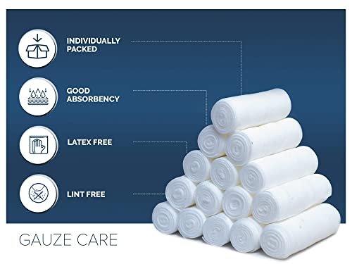 Gaze-Wickel 24er-Pack – Premium Qualität, fussel- und latexfreie 10 cm x 3,75 m elastische Mullbinden für effektive Wundversorgung & Komfort – Ideal als Mumienwickel