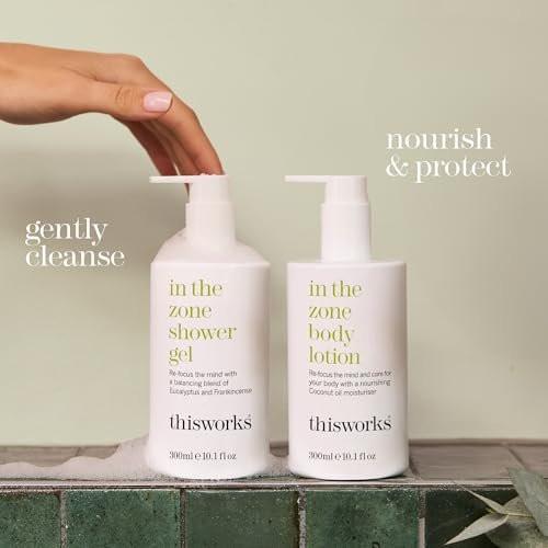 THISWORKS In The Zone Duschgel | Erfrischendes Duschbad mit Eukalyptus & Weihrauch | Reinigt, beruhigt und belebt die Haut | Aromatherapeutische Formel, 300 ml