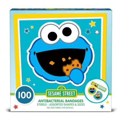 Sesamstraßen-Pflaster für Kinder, 100 Stück | Ideal für Geburtstage, Partygeschenke, Aufkleber, Geschenkfüller oder Wichtelgeschenk | Haftpflaster für kleine Schnitte, Schrammen, Verbrennungen